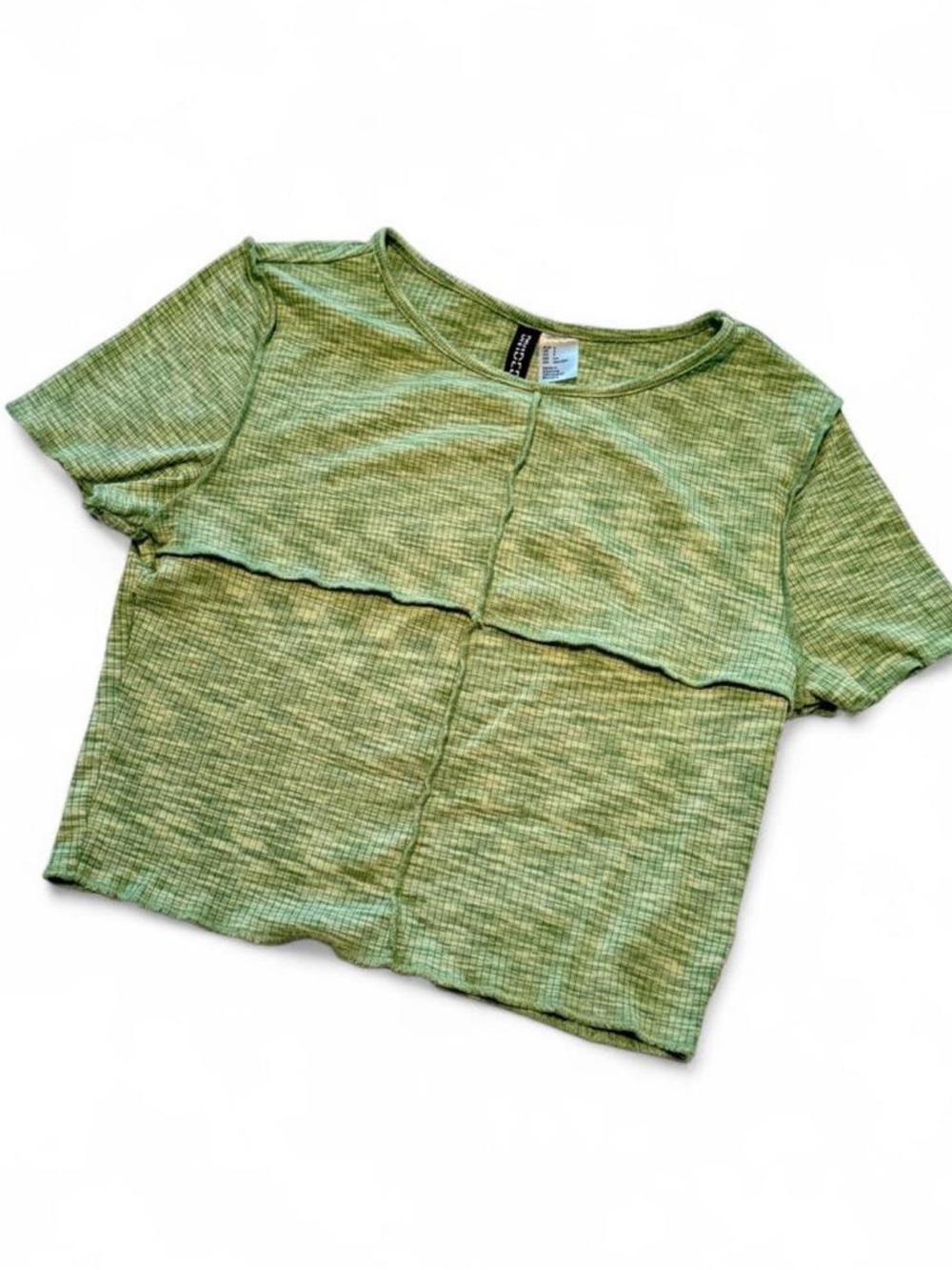 H&M Green Short Sleeve Crop Top